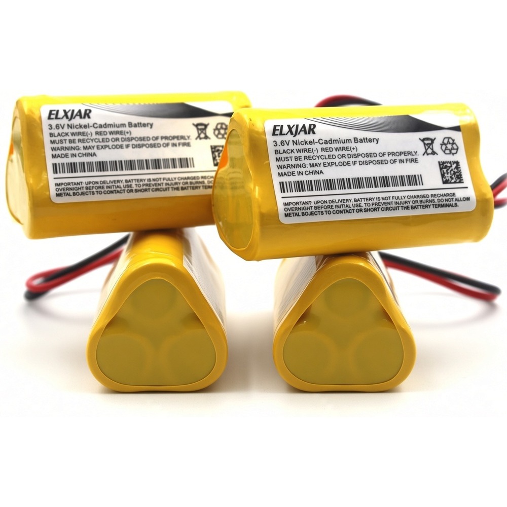 Pack of 4 elxjar 3.6V 800mAh Ni-Cd Battery for Exitronix 10010037, B2-0031 Fits